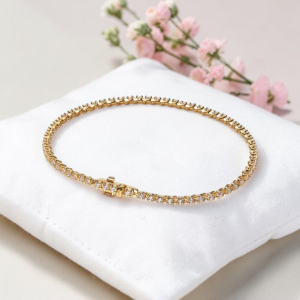 Luxe 14 K Gold Plated Tennis Bracelet