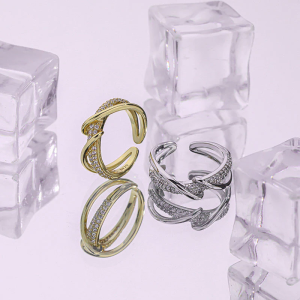 Twisted Band Ring for Women — 925 Sterling Silver, Double Parallel Lines, Adjustable