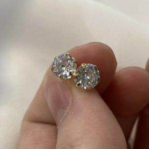 Luxe Genuine 9CT Yellow Gold 6Mm CZ Stud Earrings 0.30 Grams