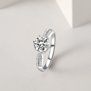 Sterling Silver Engagement Ring for Women — 925 Sterling Silver, CZ Solitaire, Hypoallergenic