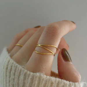 Triple Wire Wrap Ring for Women — 18K Gold Plated, 925 Sterling Silver, Engagement Style