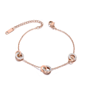 Luxe Circle Charm Bracelets Gold Plated Titanium Stainless Steel