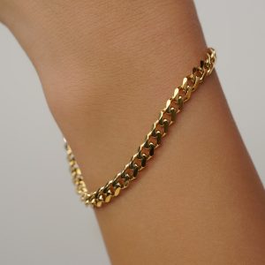 Luxe 18K Gold Plated Cuban Link Bracelet 5MM