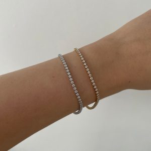 Luxe Zirconia Tennis Bracelet 18K Gold Plated or Stainless Steel