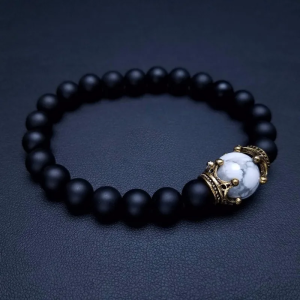Luxe Crown Tiger Eye Stone Bead Bracelets